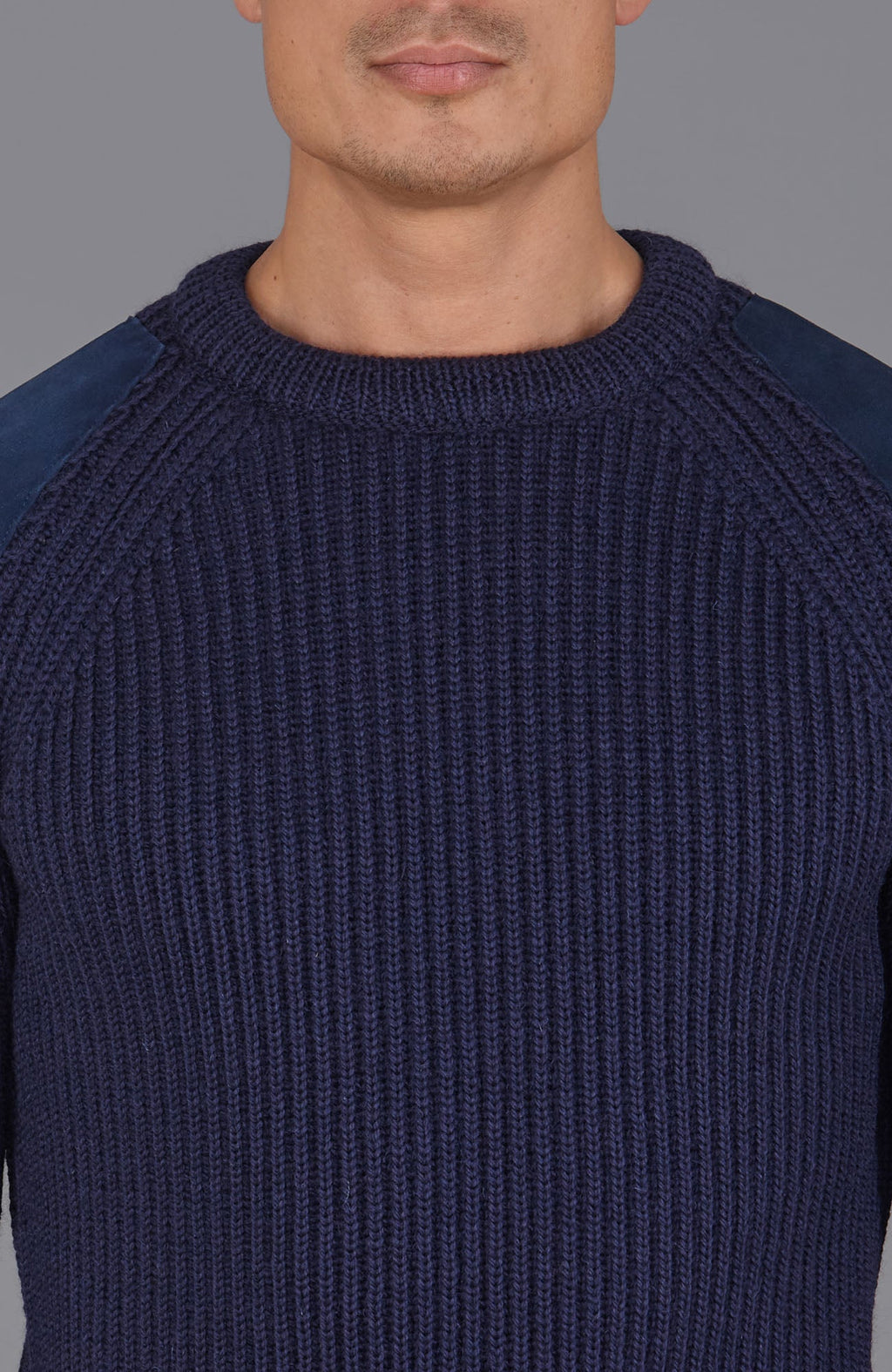 Mens Chunky British Wool Ribbed Shooting Jumper
