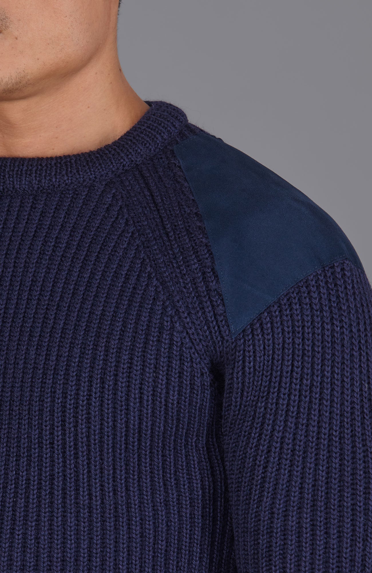 Mens Chunky British Wool Ribbed Shooting Jumper