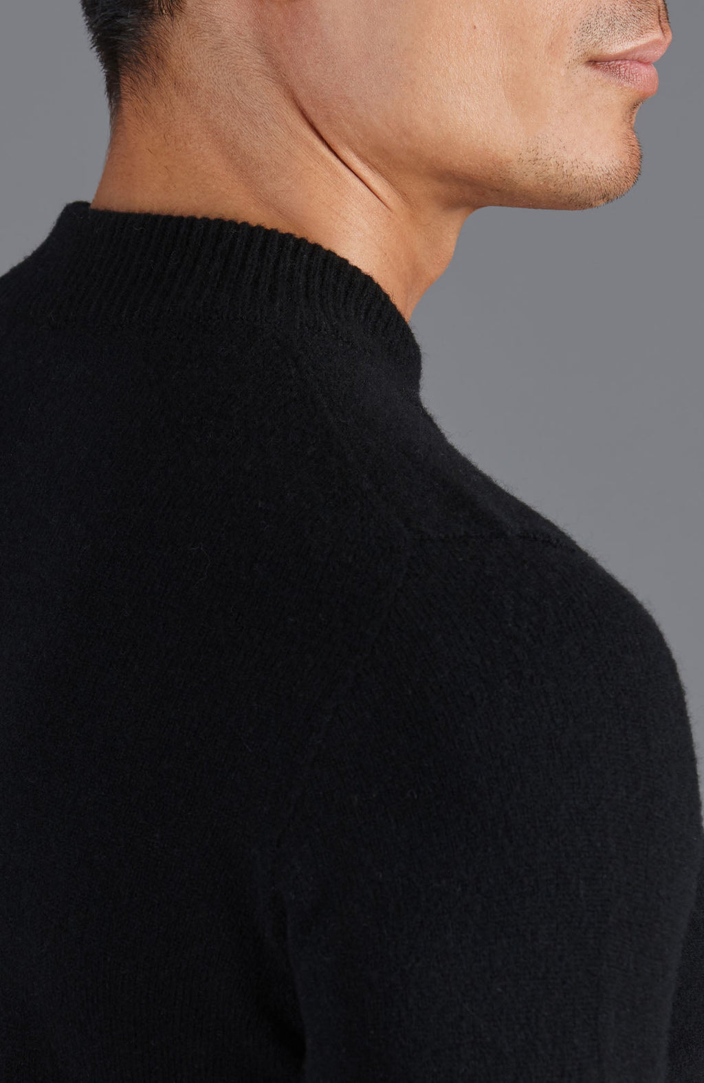 Mens Lambswool Mock Turtle Neck Jumper