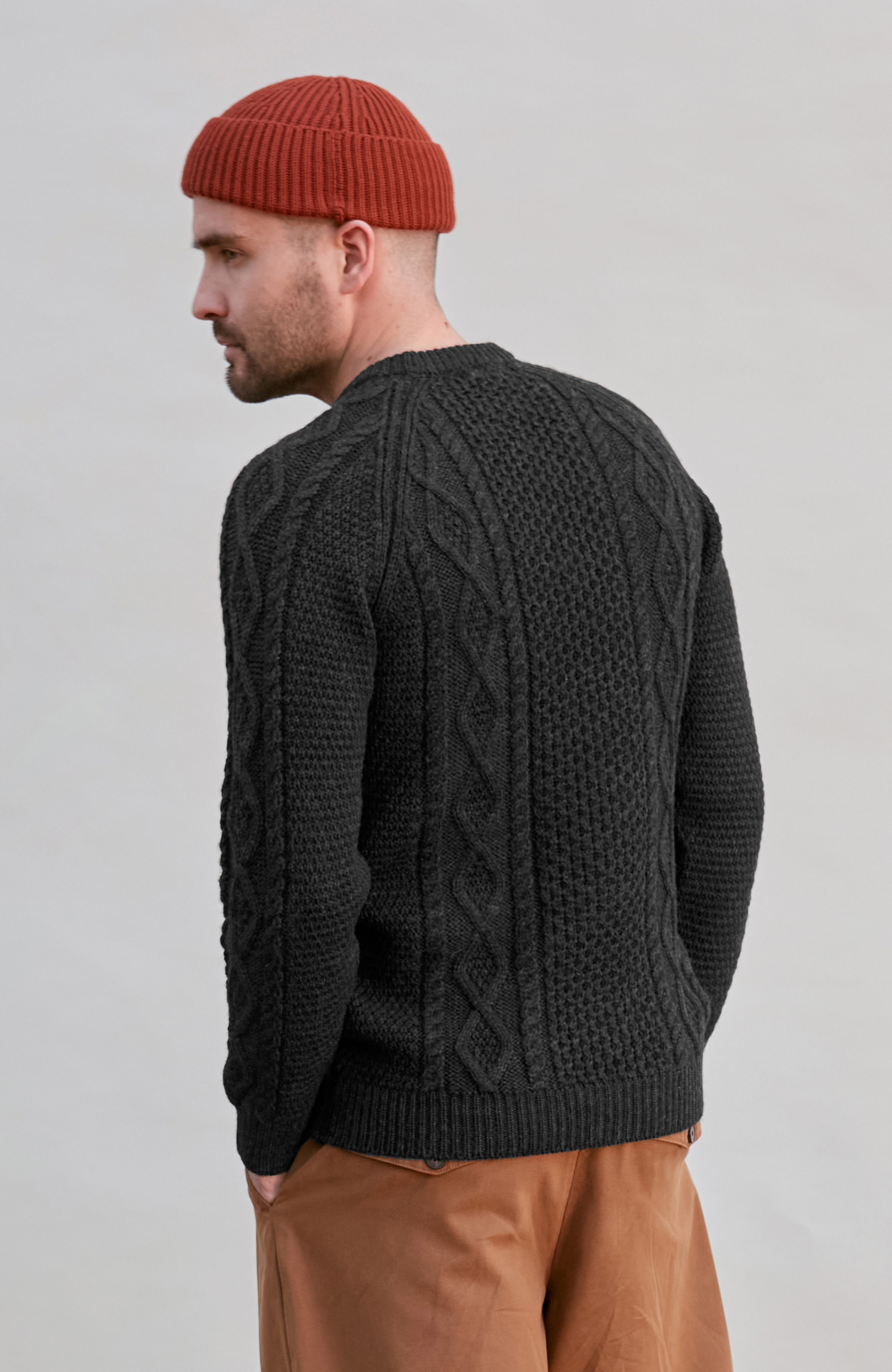 Mens Chunky Merino Wool Fisherman's Jumper
