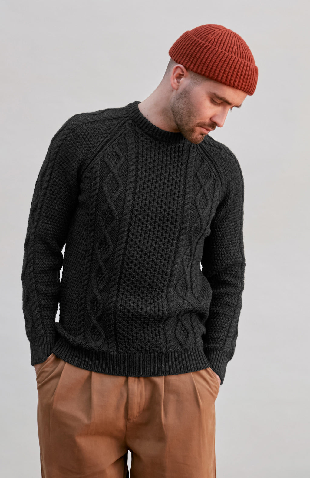 Mens Chunky Merino Wool Fisherman's Jumper