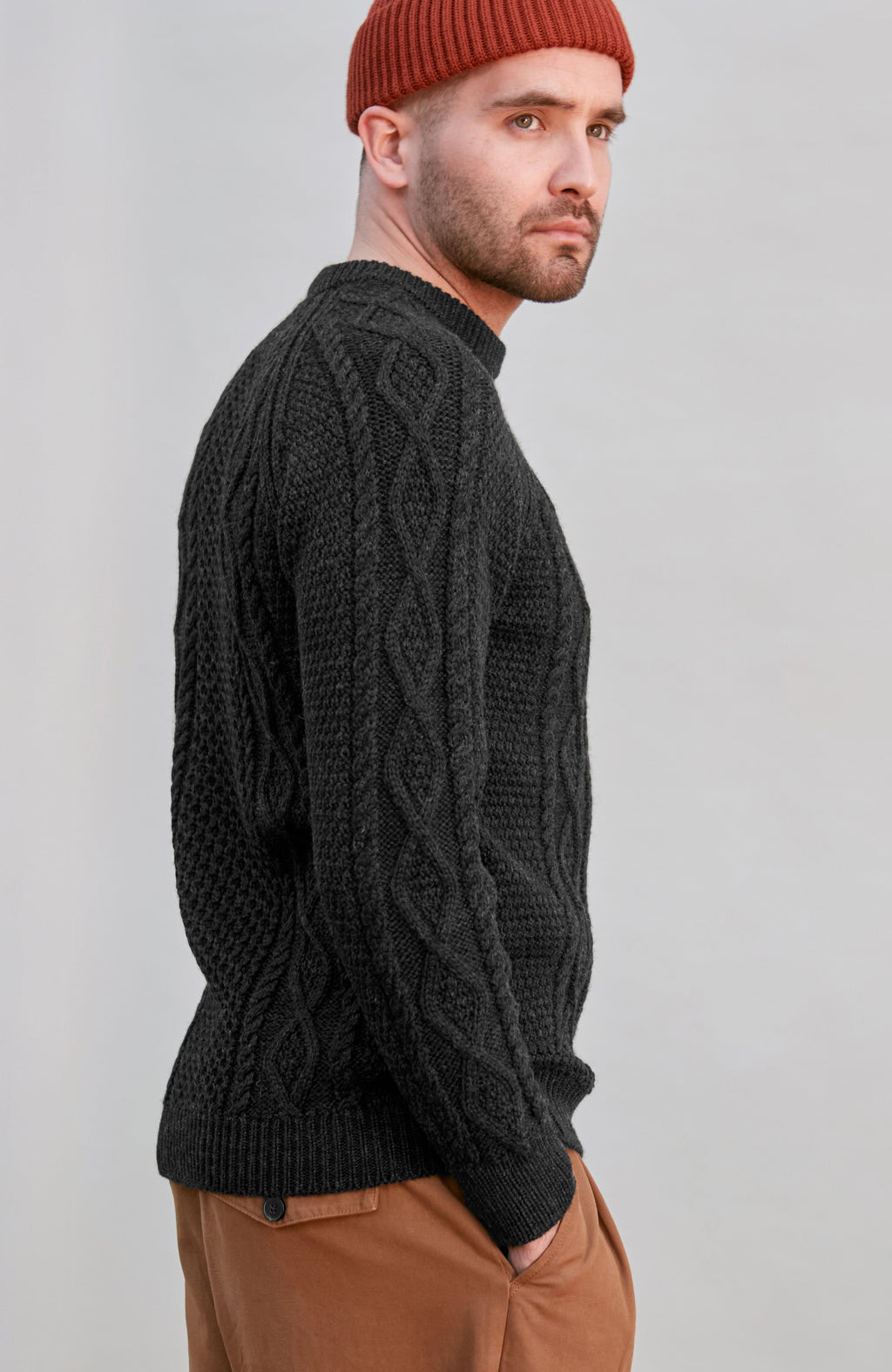 Mens Chunky Merino Wool Fisherman's Jumper