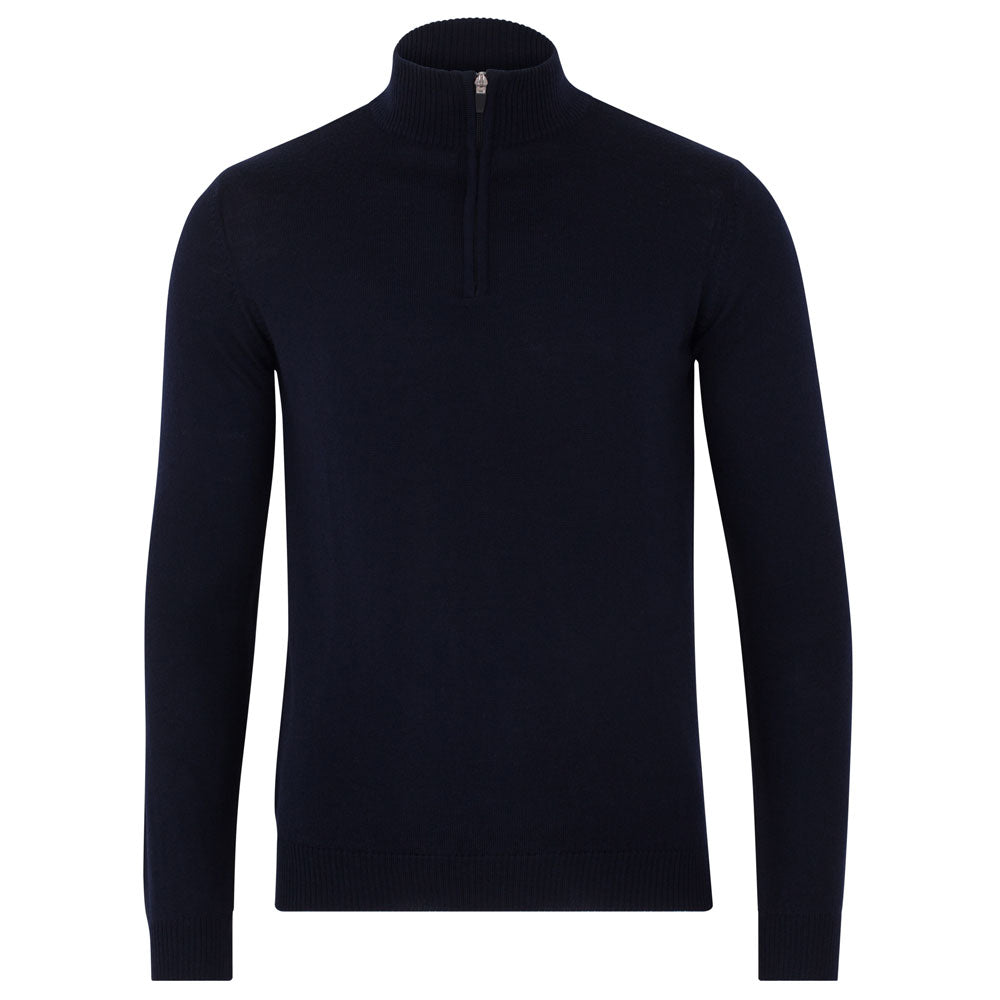 Mens Extra Fine Merino Wool Quarter Zip Jumper