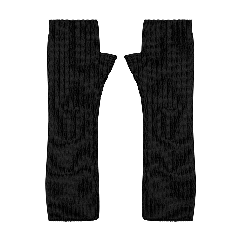 Womens Merino Activewear Ribbed Fingerless Gloves