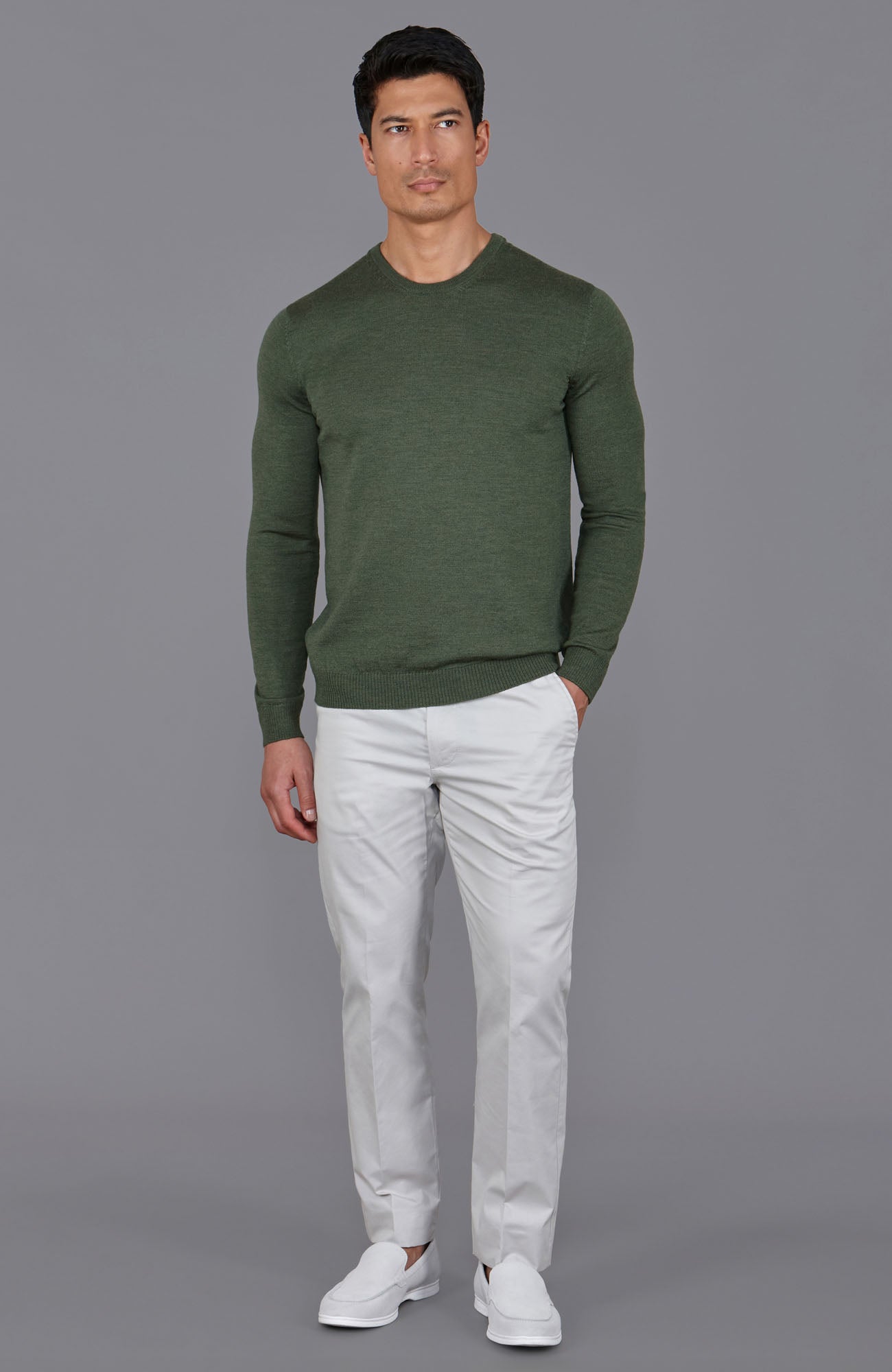 Mens Extra Fine Merino Wool Crew Neck Jumper