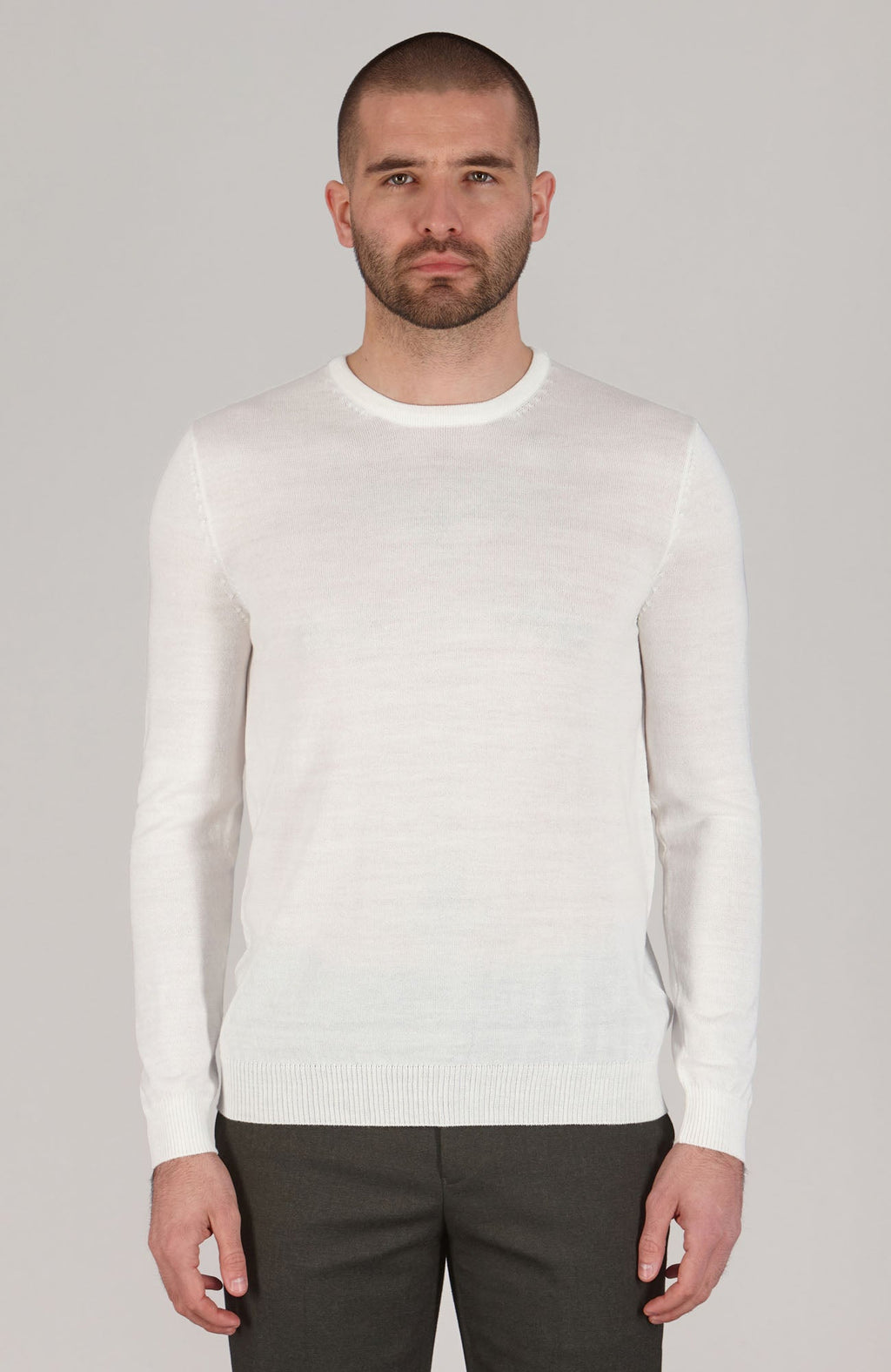 Mens Extra Fine Merino Wool Crew Neck Jumper