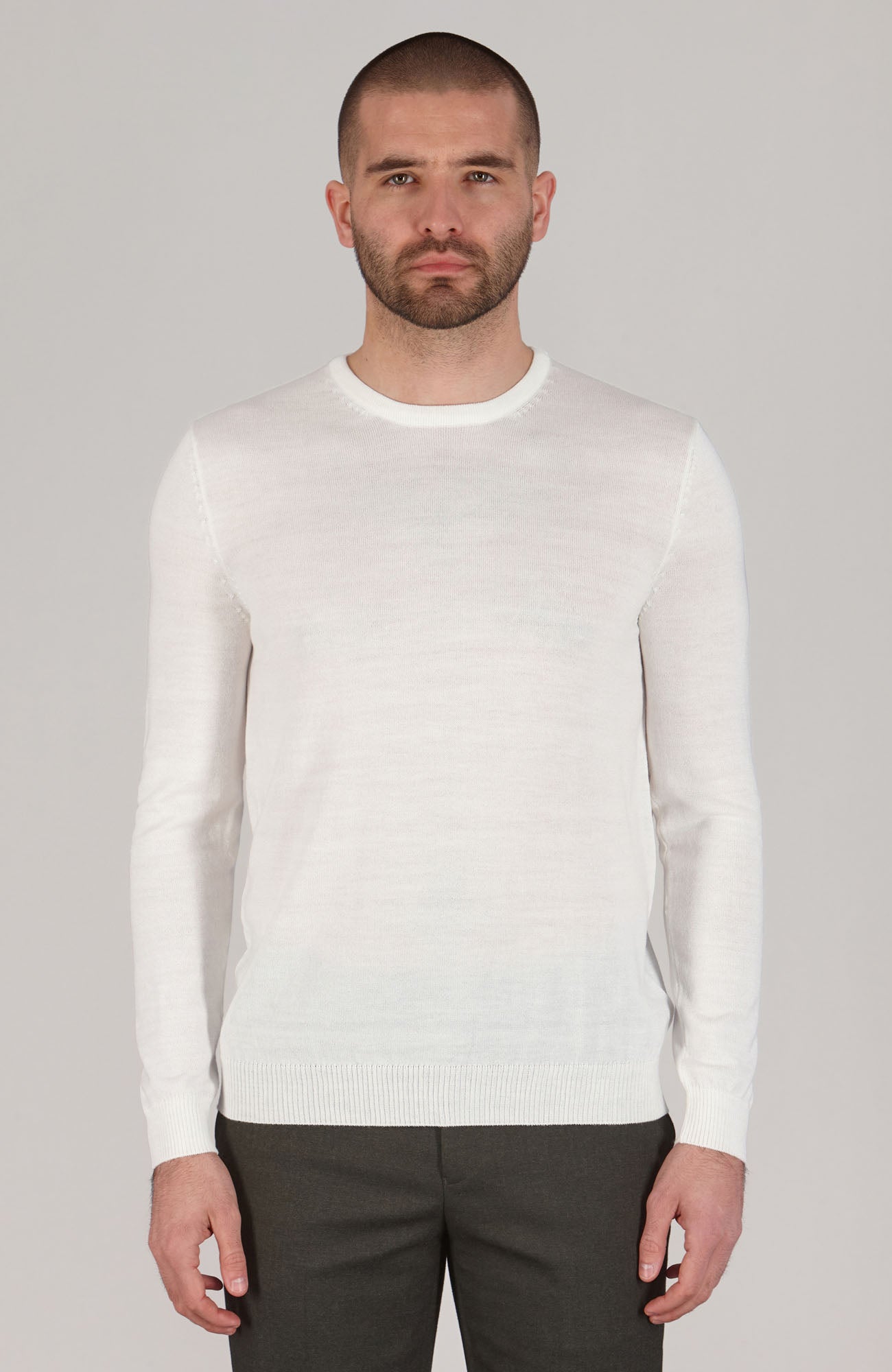 Mens Extra Fine Merino Wool Crew Neck Jumper
