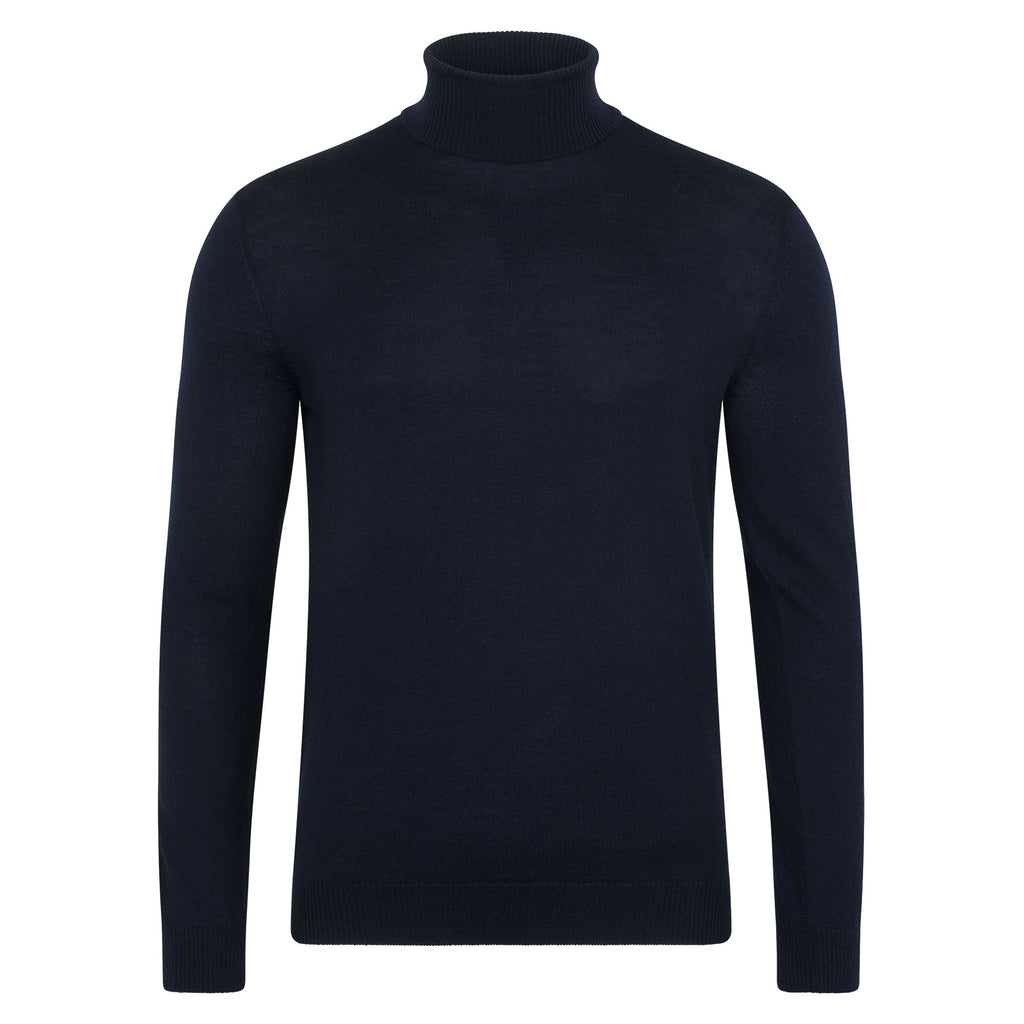 Mens Extra Fine Merino Wool Roll Neck Jumper