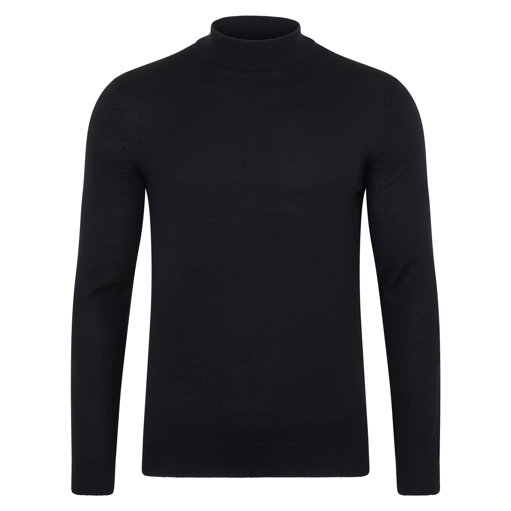 Mens Extra Fine Merino Wool Mock Turtleneck Jumper