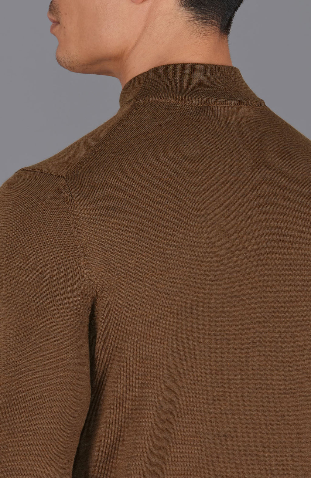 Mens Extra Fine Merino Wool Mock Turtleneck Jumper