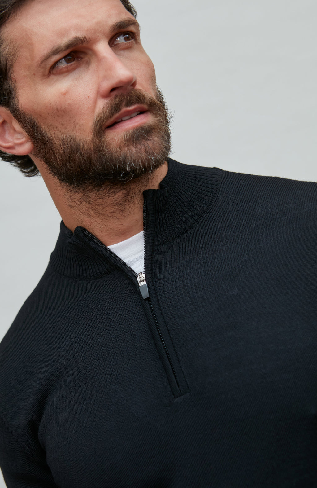 Mens Extra Fine Merino Wool Quarter Zip Jumper