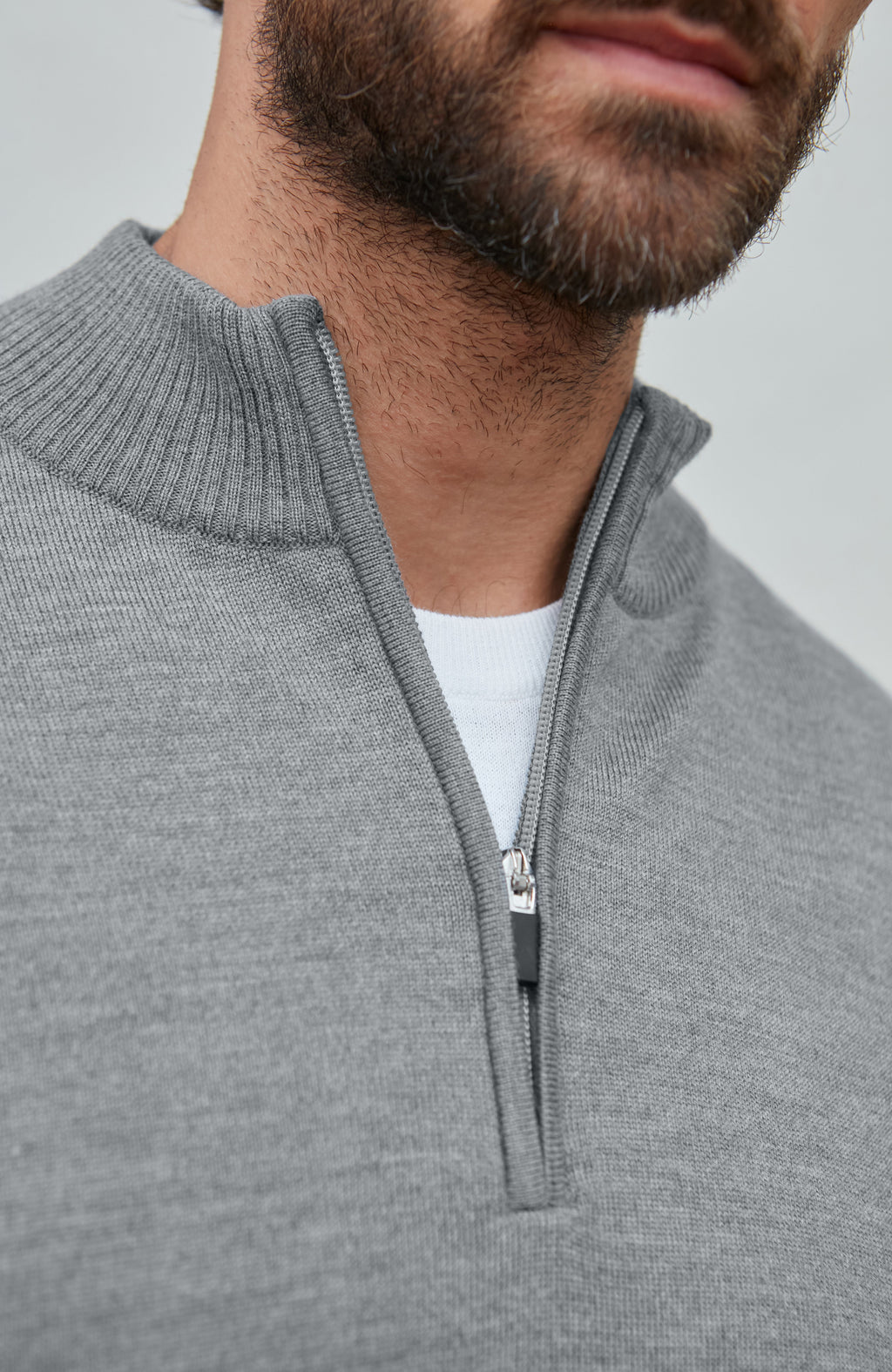 Mens Extra Fine Merino Wool Quarter Zip Jumper