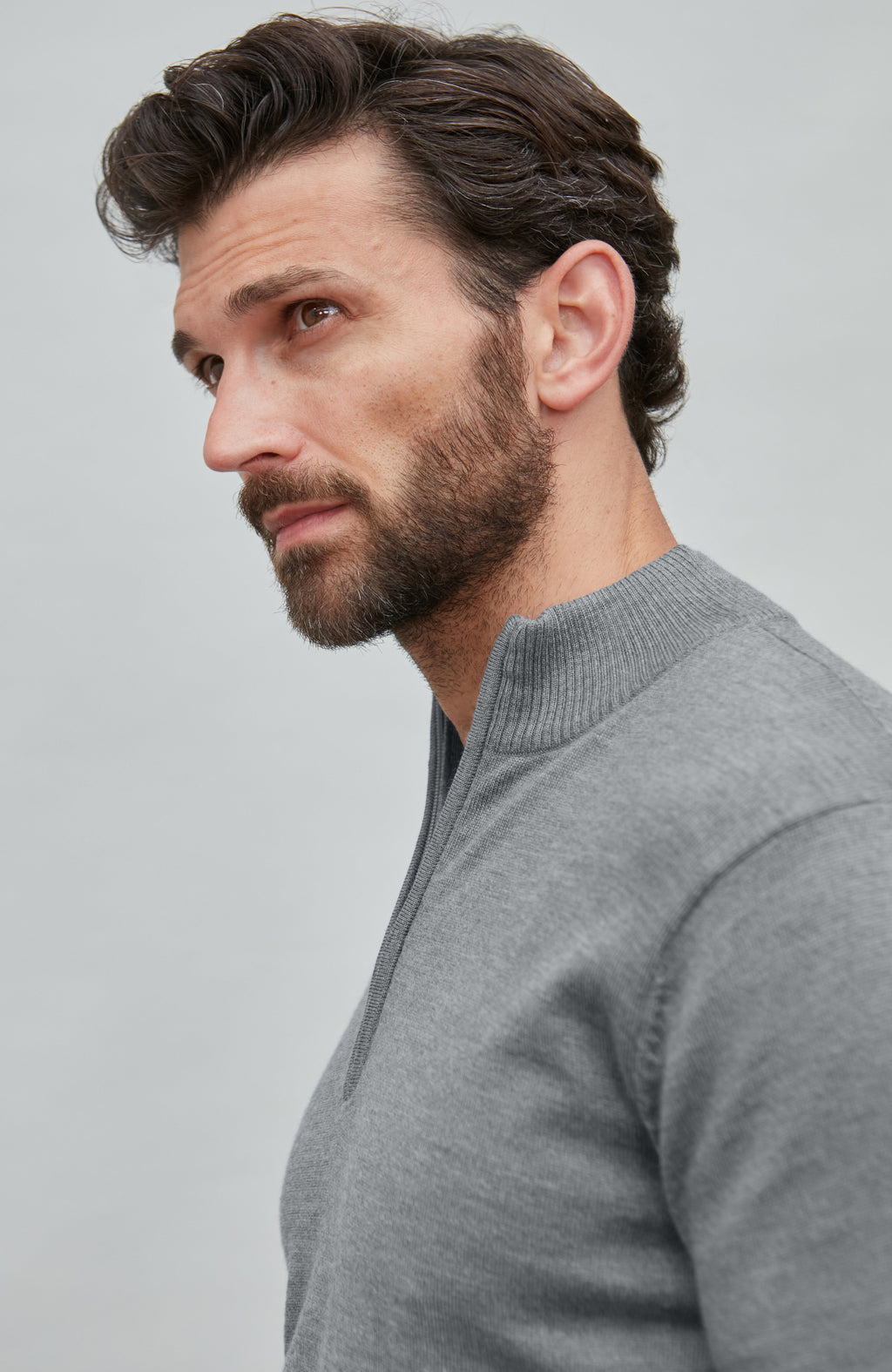 Mens Extra Fine Merino Wool Quarter Zip Jumper