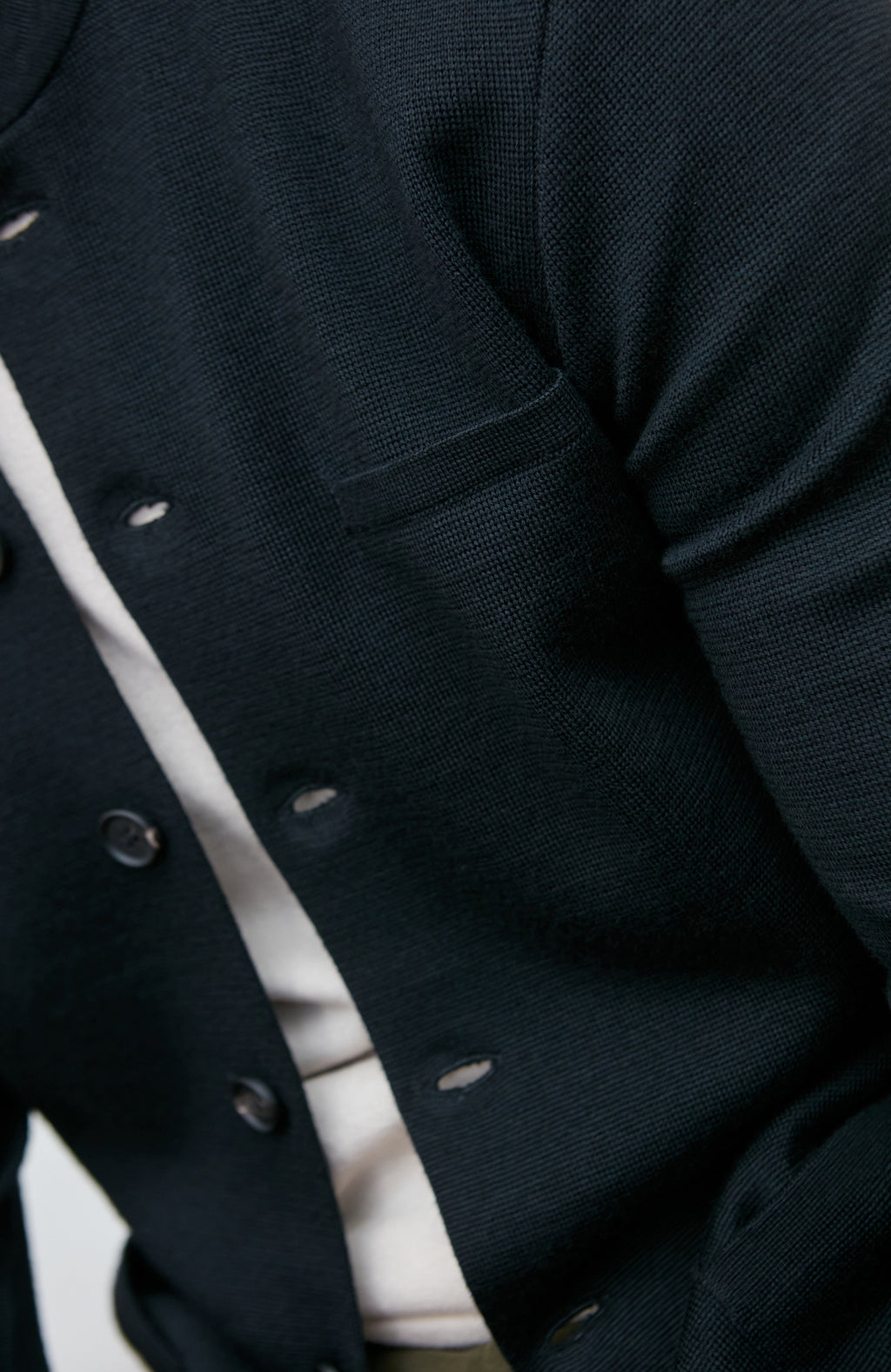 Mens Extra Fine Merino Wool Knitted Nehru Jacket