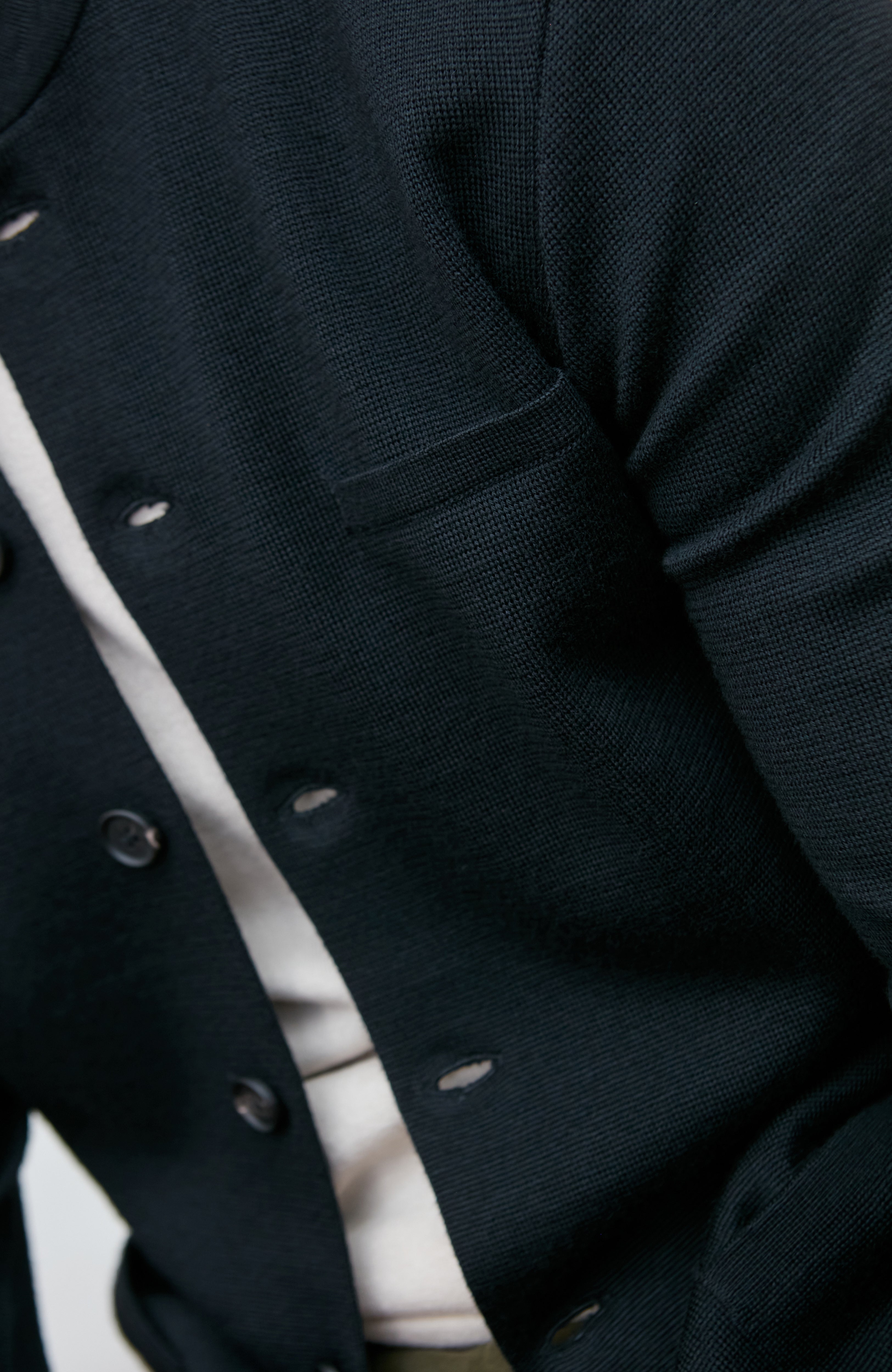 Mens Extra Fine Merino Wool Knitted Nehru Jacket