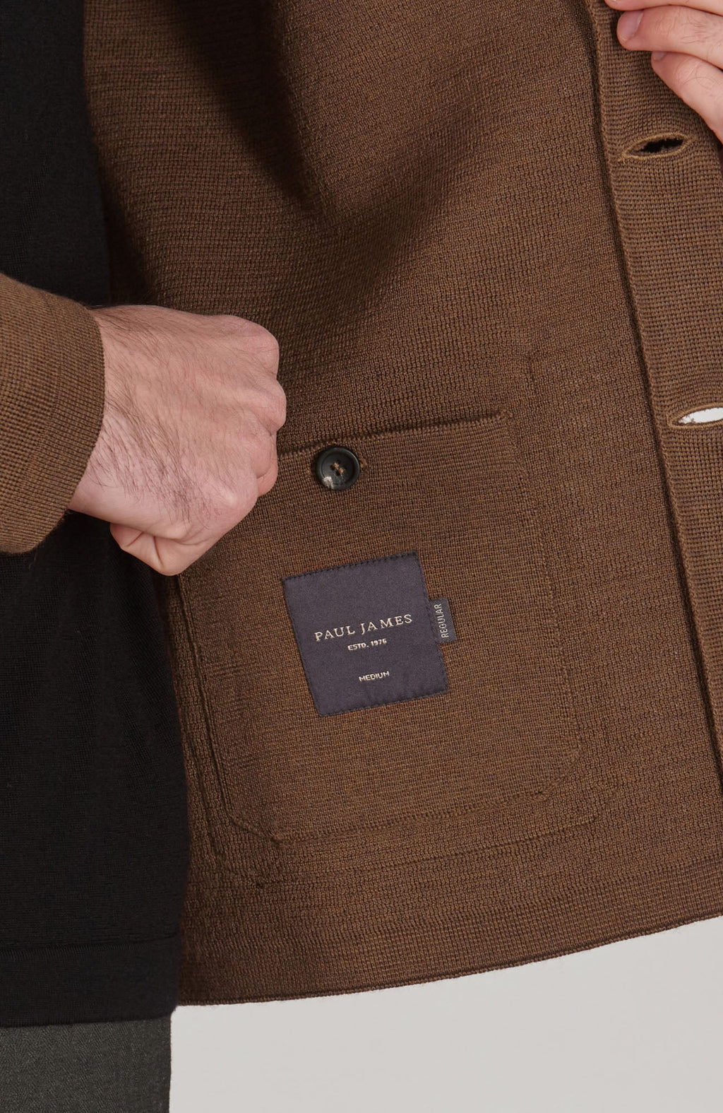 Mens Extra Fine Merino Wool Knitted Nehru Jacket