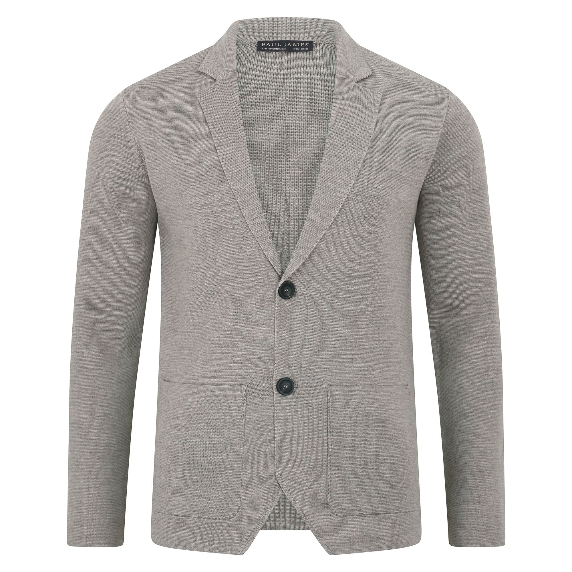 Mens Lightweight Extra Fine Merino Wool Knitted Blazer