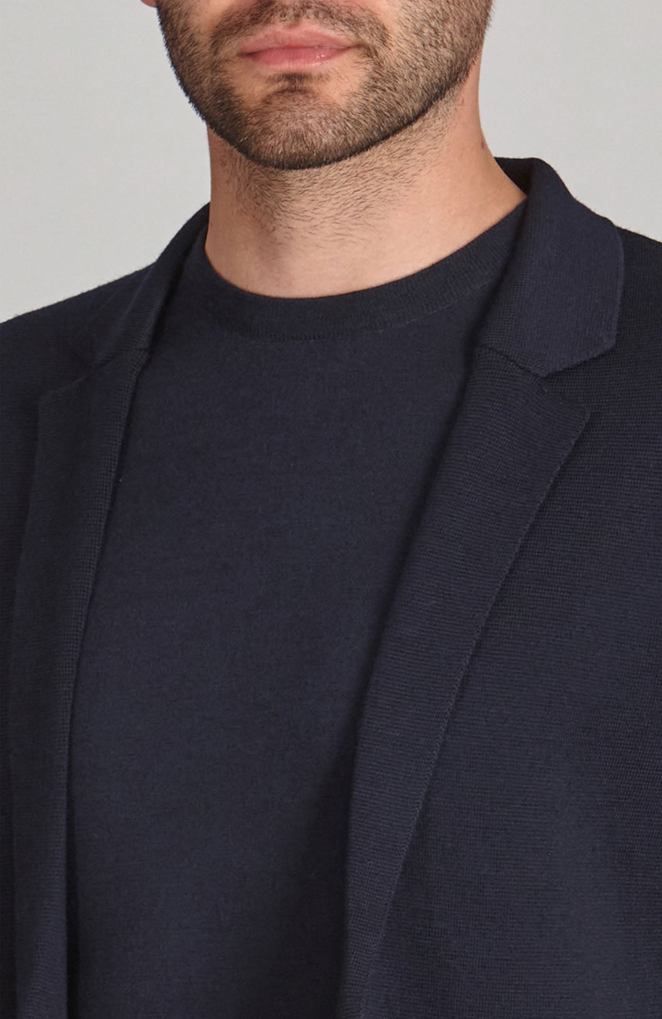 Mens Lightweight Extra Fine Merino Wool Knitted Blazer