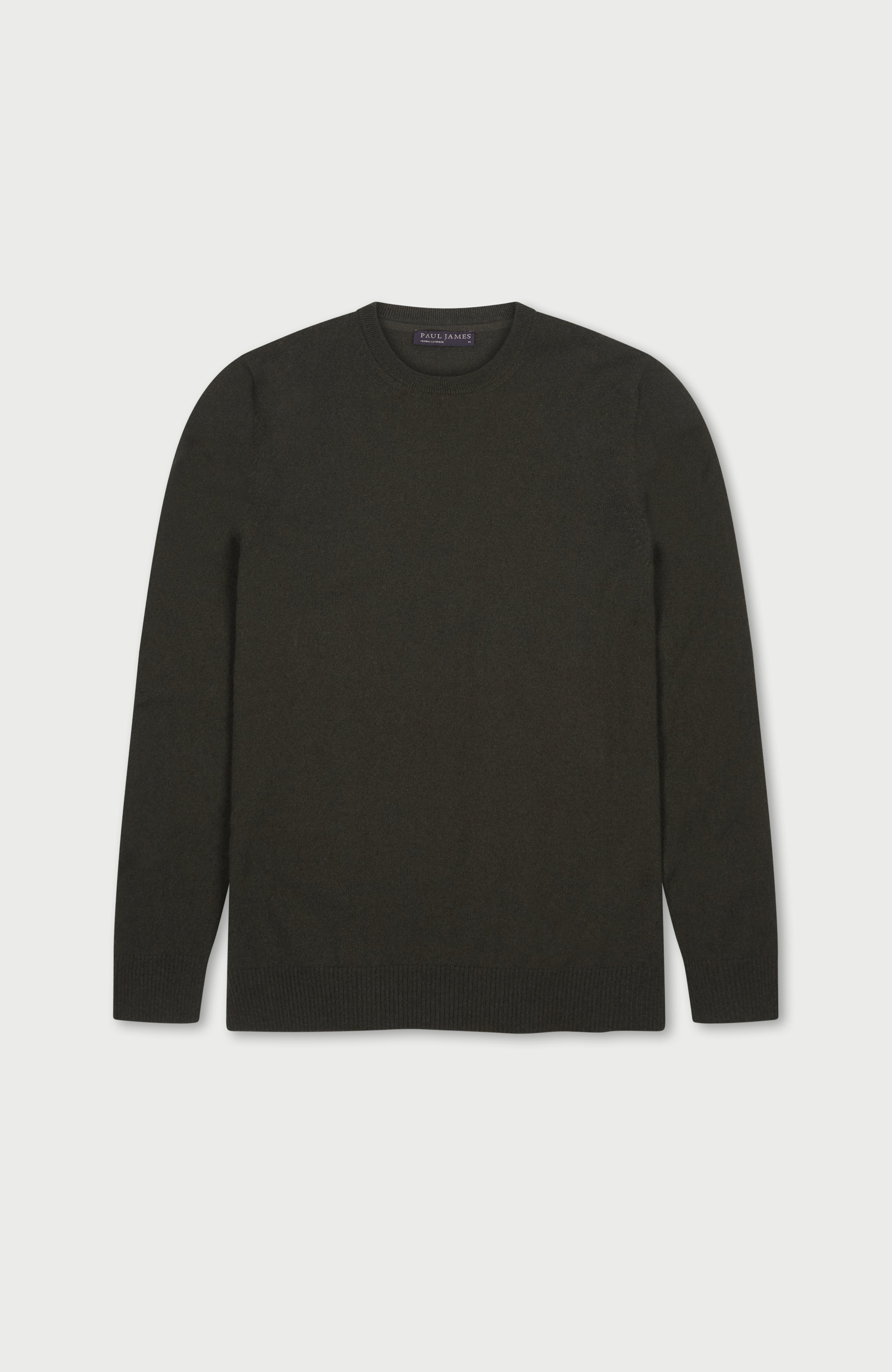 Mens Lightweight Merino Cashmere Crew Neck Jumper