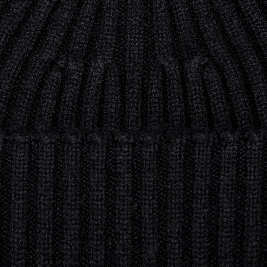 Heavyweight Merino Cashmere Ribbed Beanie