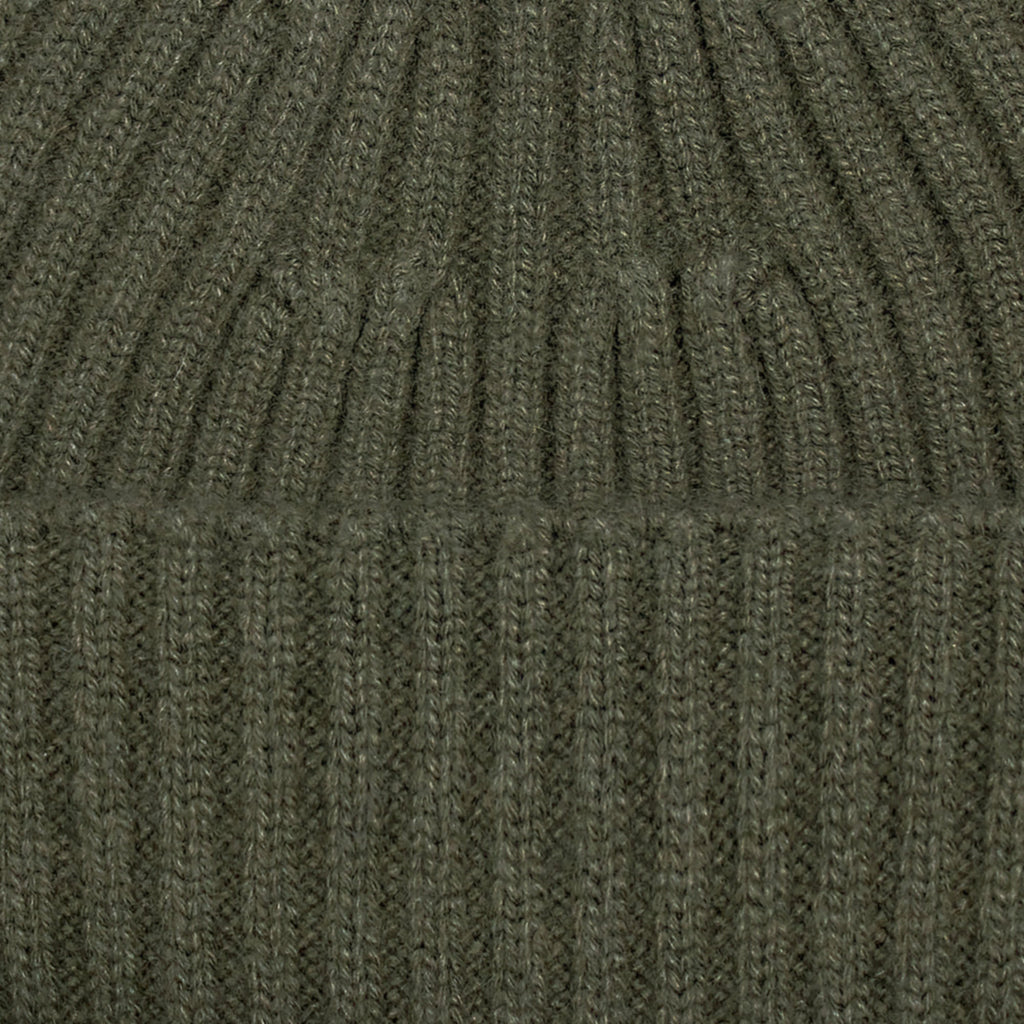 Heavyweight Merino Cashmere Ribbed Beanie