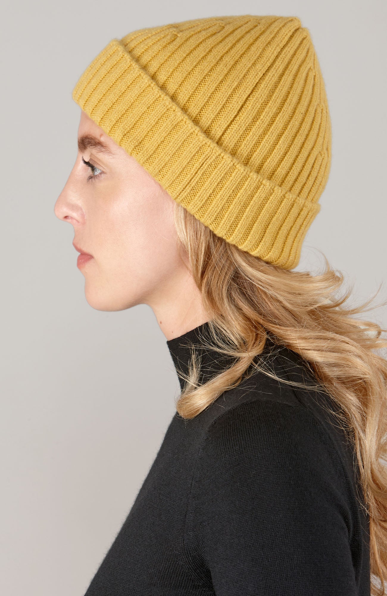 Heavyweight Merino Cashmere Ribbed Beanie