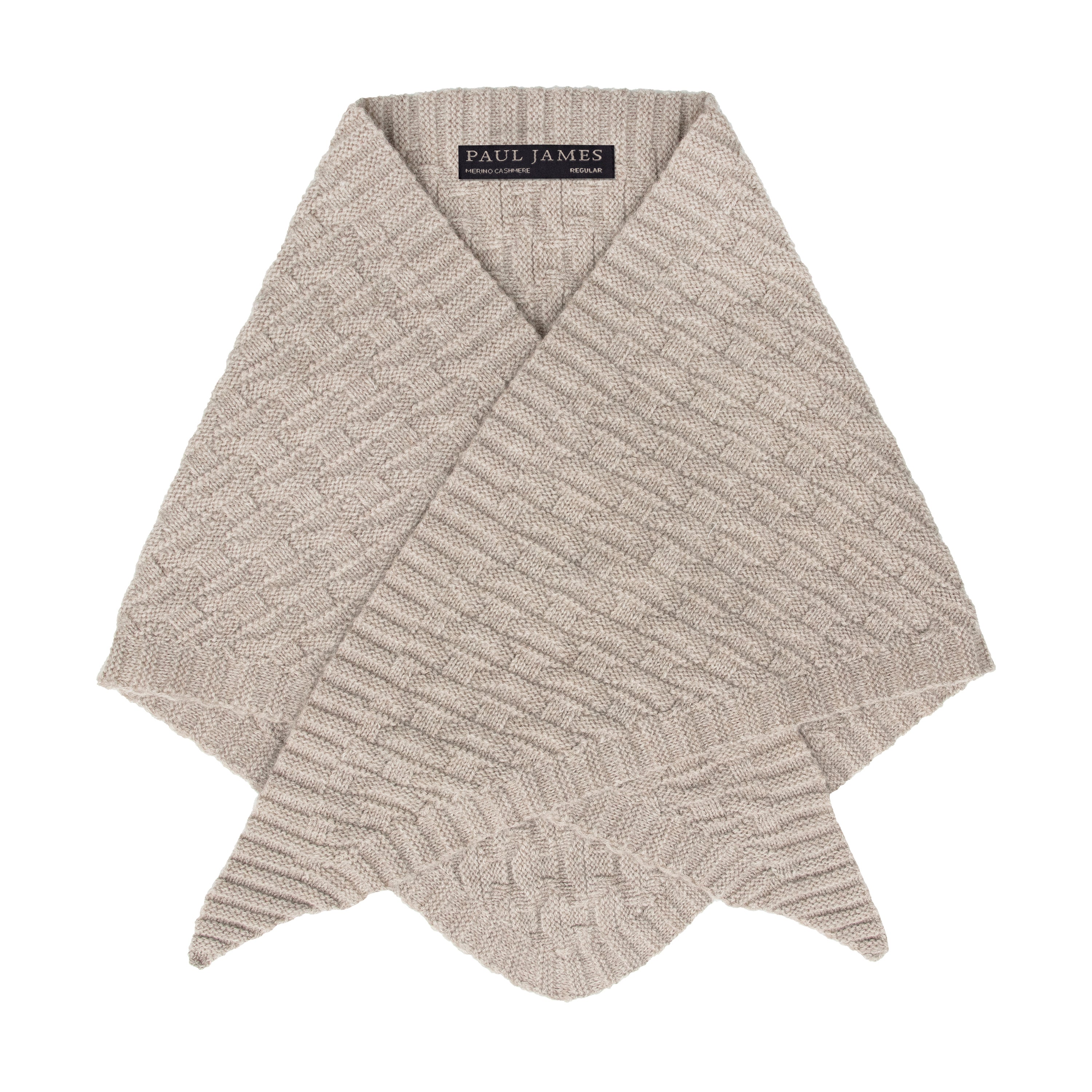 Merino Cashmere Textured Triangle Scarf