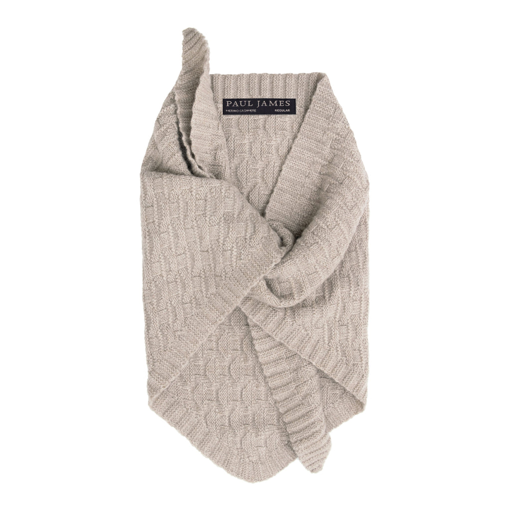 Merino Cashmere Textured Triangle Scarf