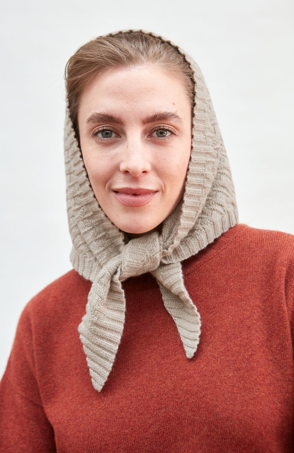 Merino Cashmere Textured Triangle Scarf
