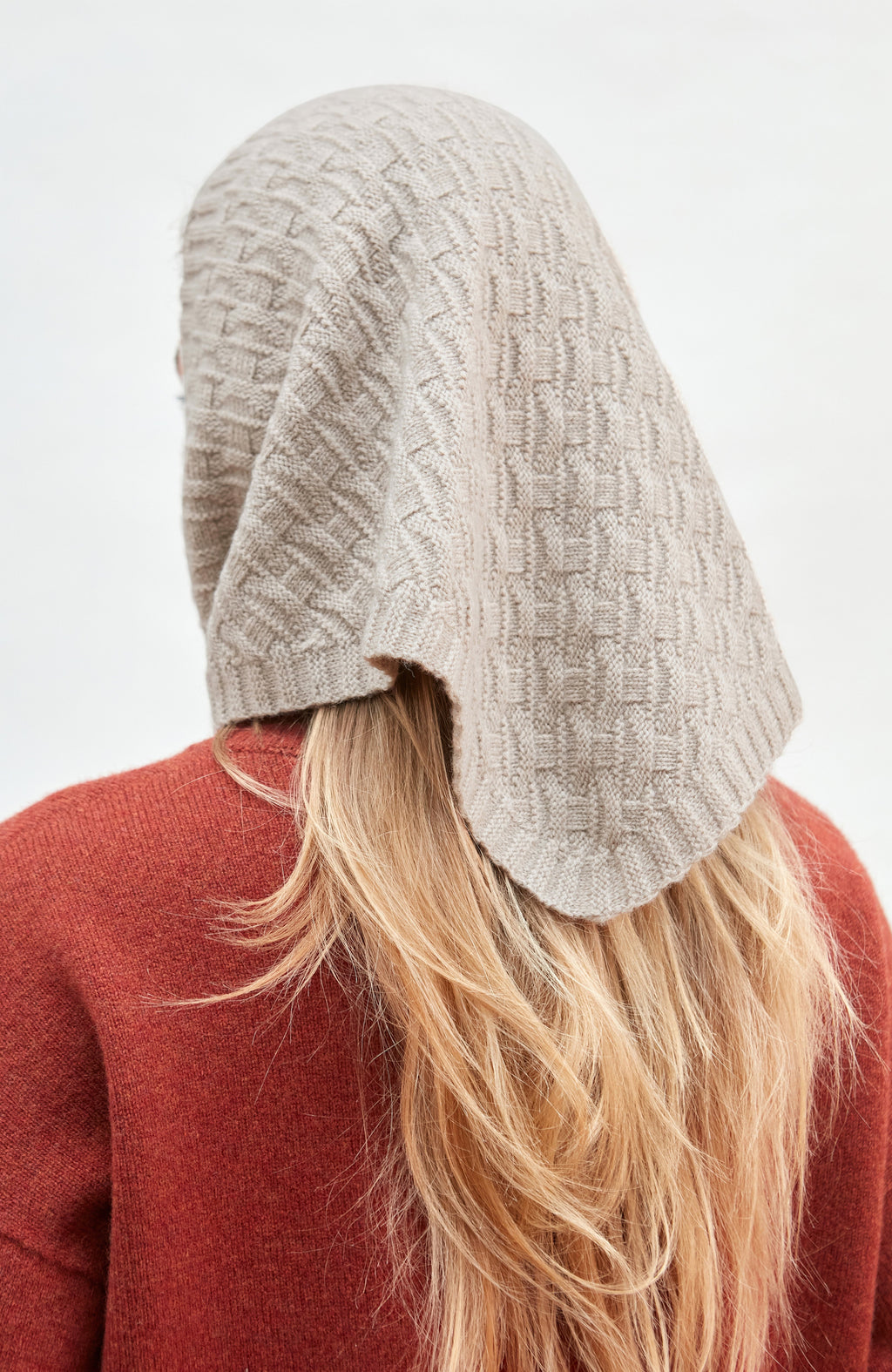 Merino Cashmere Textured Triangle Scarf