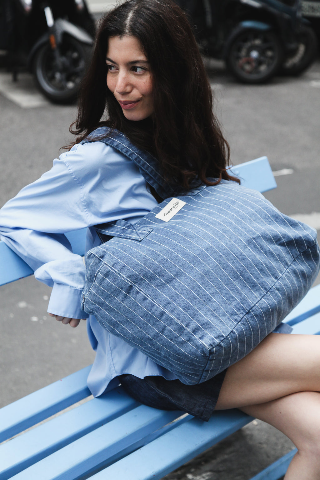 Célestins le sac 24 heures - Denim Bleu Rayé