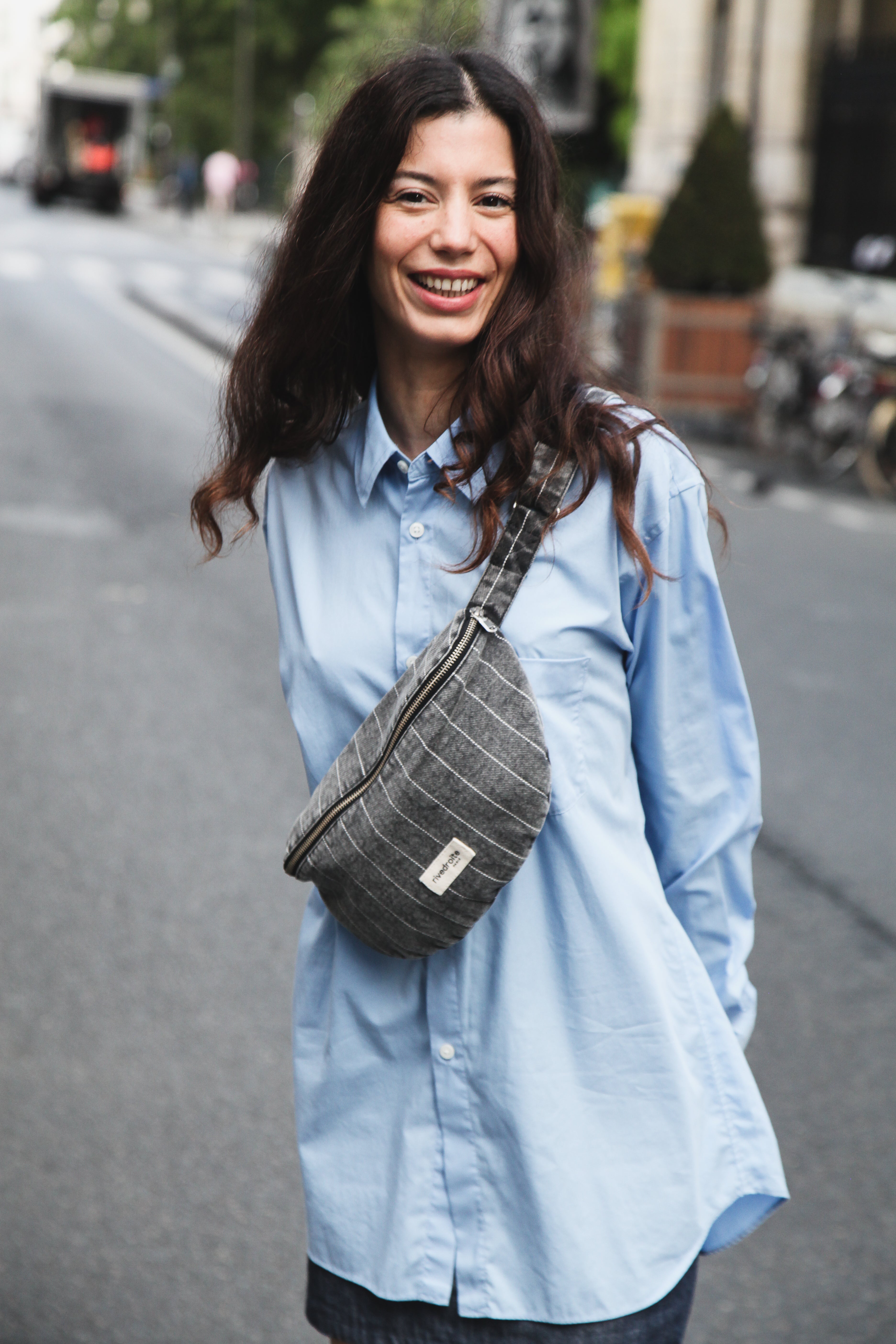 Custine le sac banane - Denim Noir Rayé