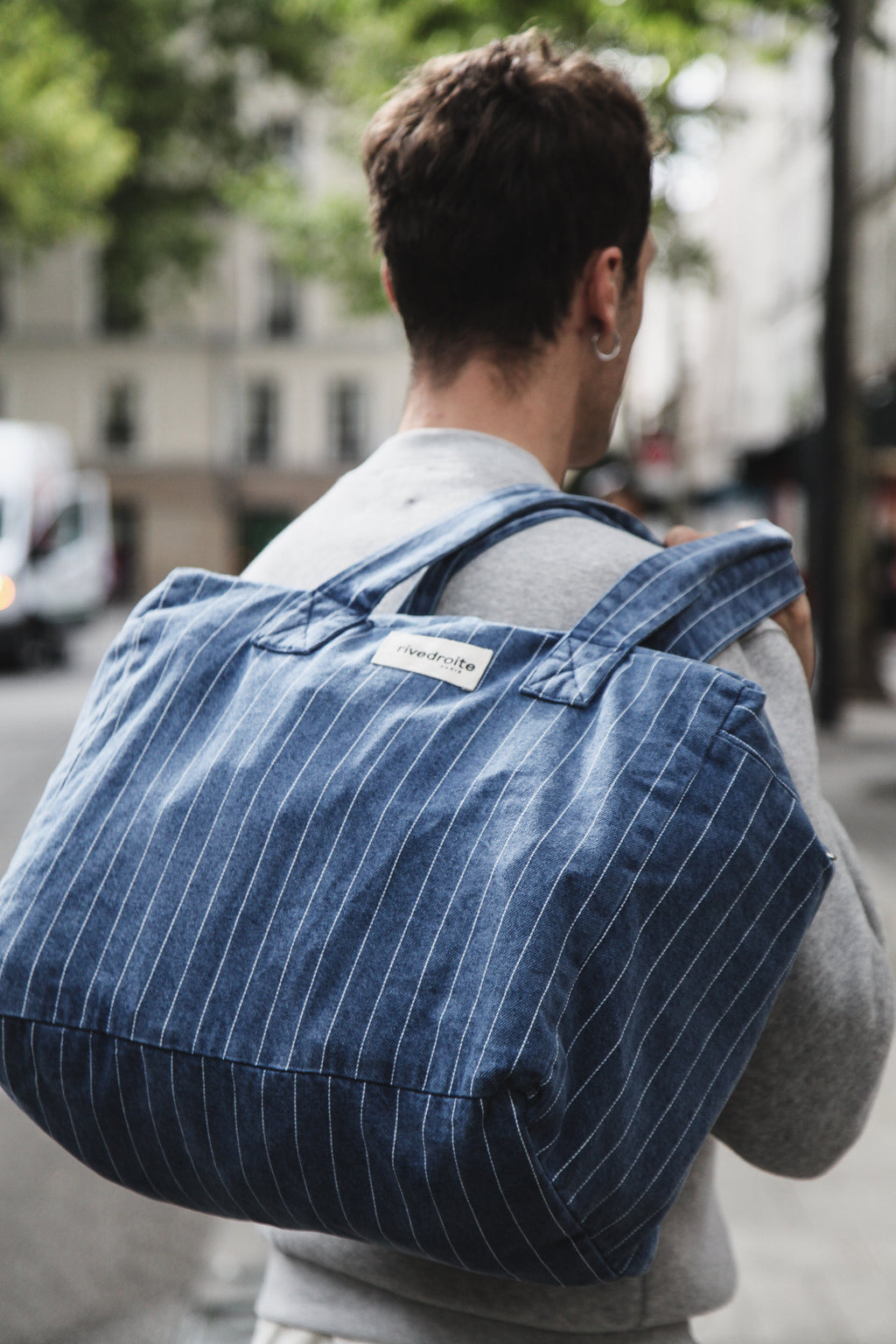 Célestins le sac 24 heures - Denim Bleu Rayé