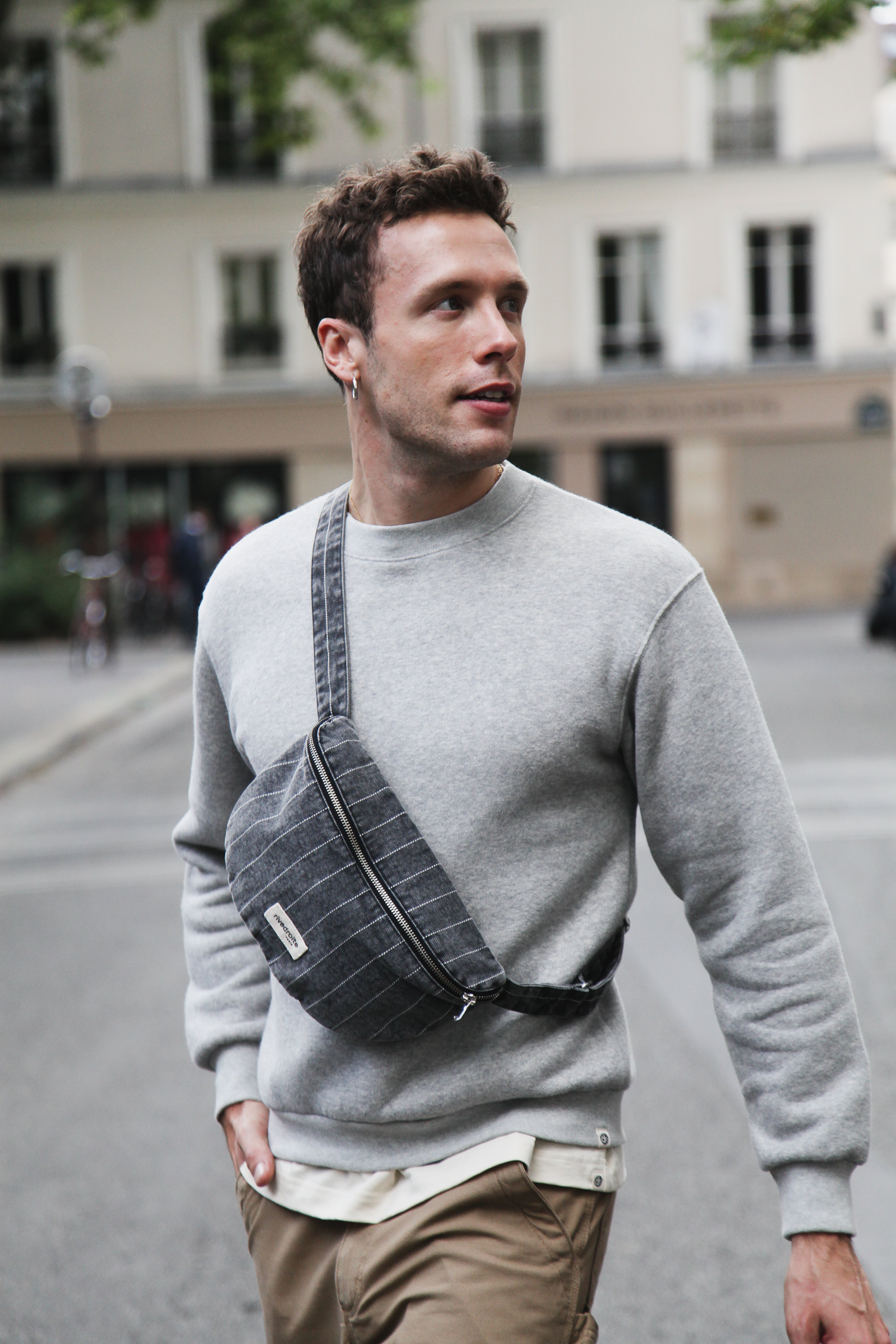 Custine le sac banane - Denim Noir Rayé