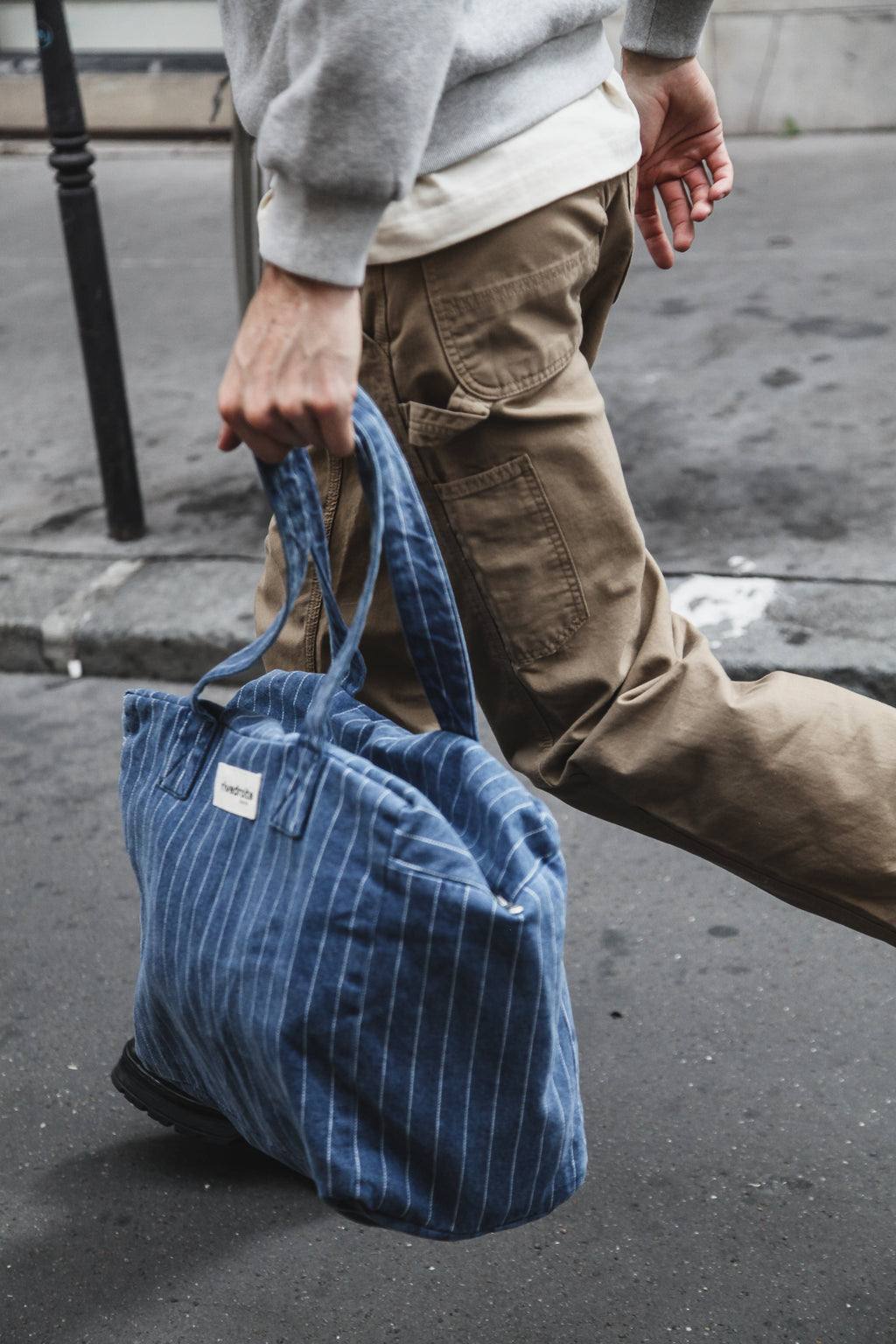 Célestins le sac 24 heures - Denim Bleu Rayé