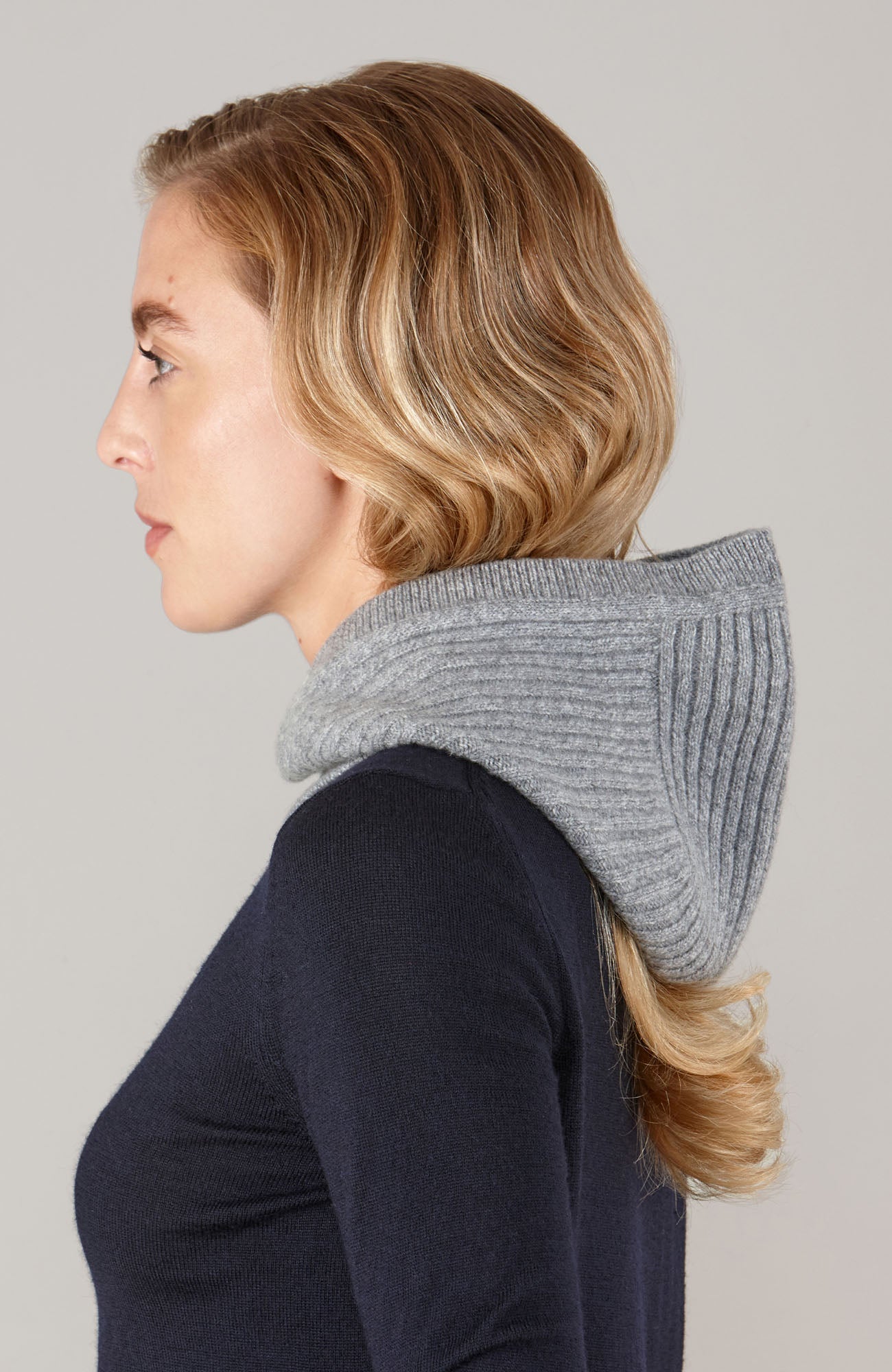 Merino Cashmere Ribbed Open Face Balaclava