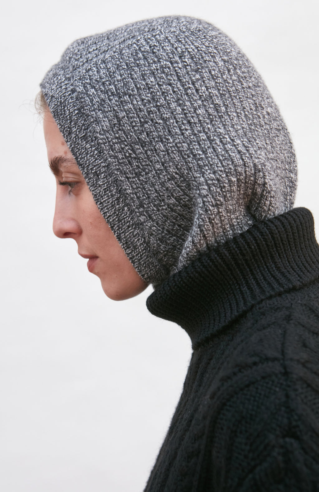 Merino Cashmere Ribbed Open Face Balaclava
