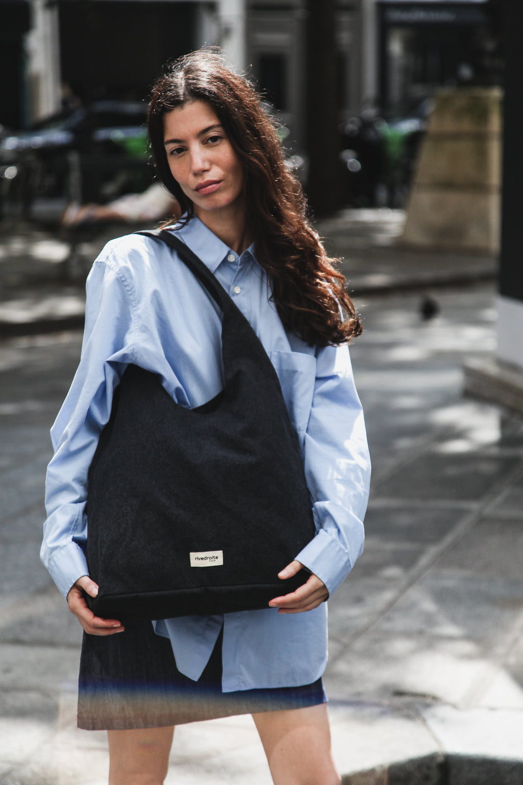 Richelieu le sac hobo - Polycoton Recyclé Noir