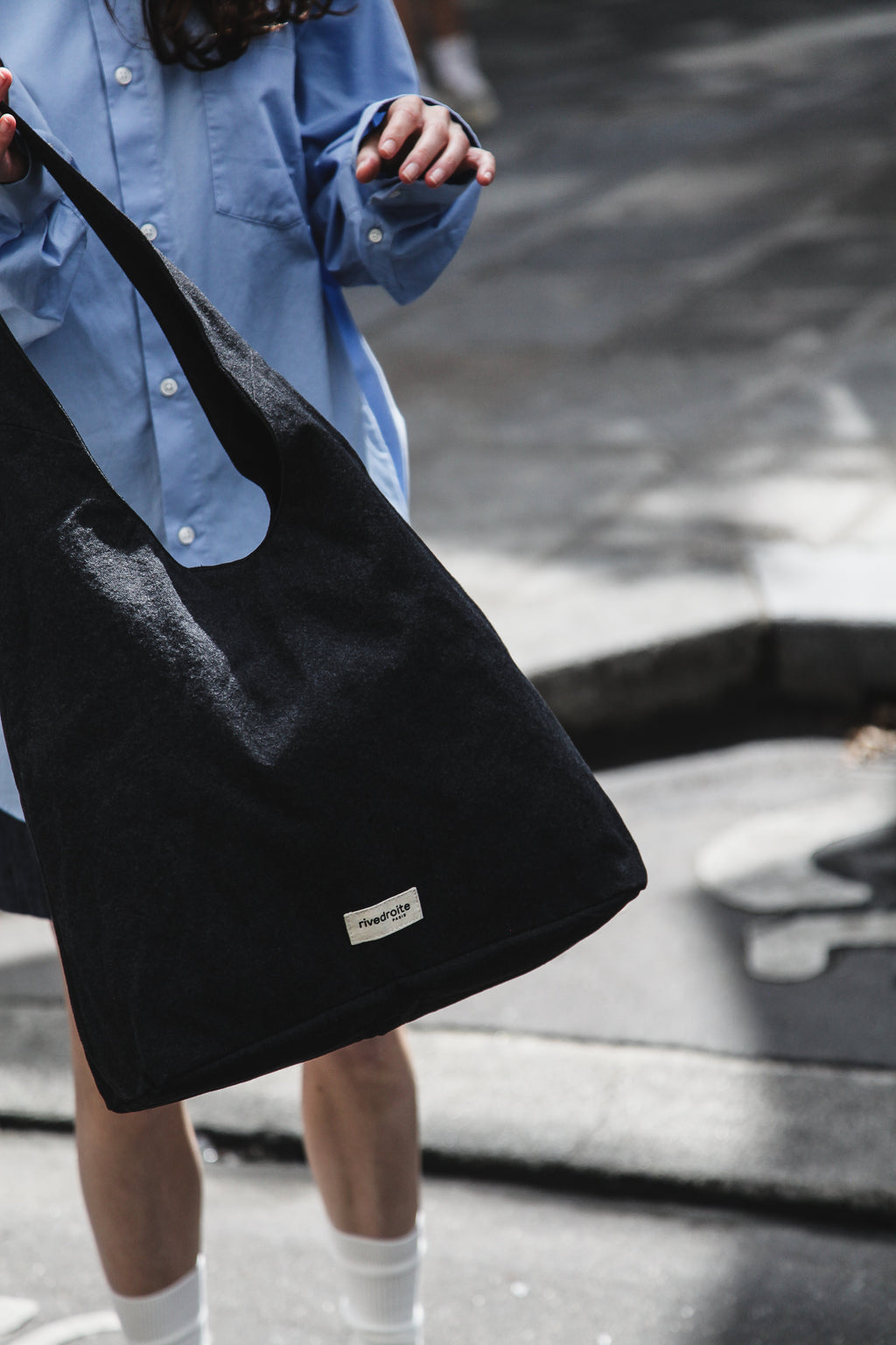 Richelieu le sac hobo - Polycoton Recyclé Noir