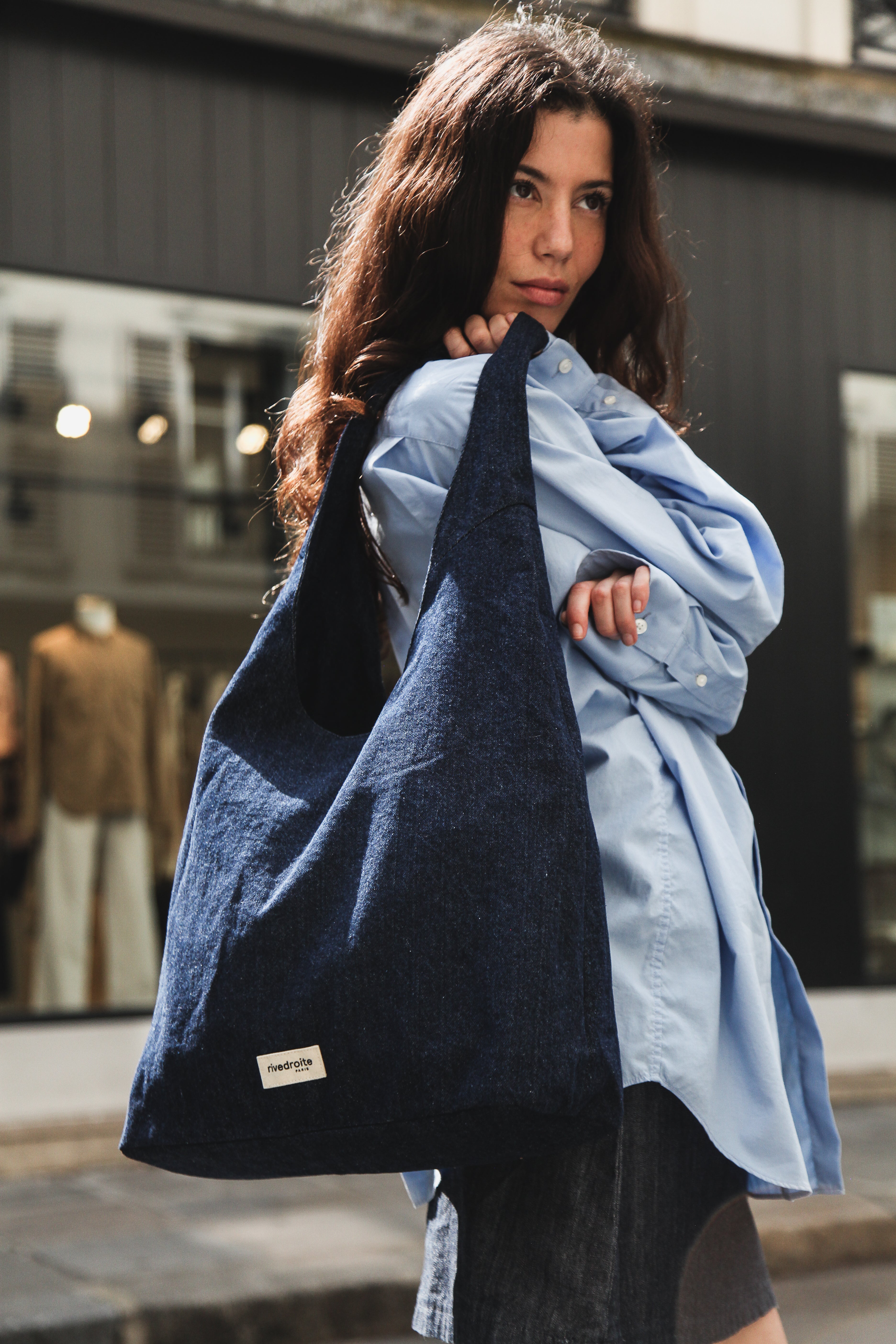 Richelieu le sac hobo - Denim Brut Upcyclé